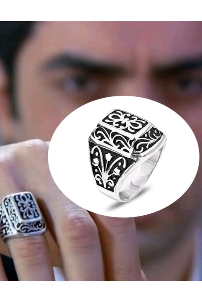 925 Ayar Gümüş Kurtlar Vadisi Yüzüğü - 2