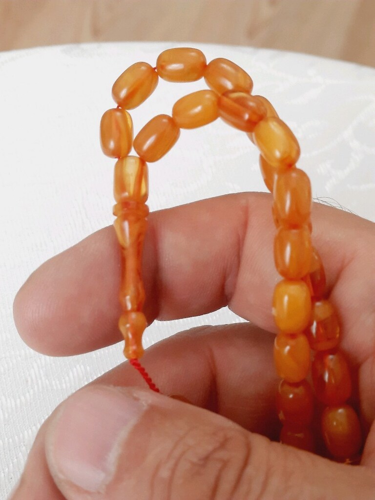 ufak kesim sıkma kehribar tesbih - 2