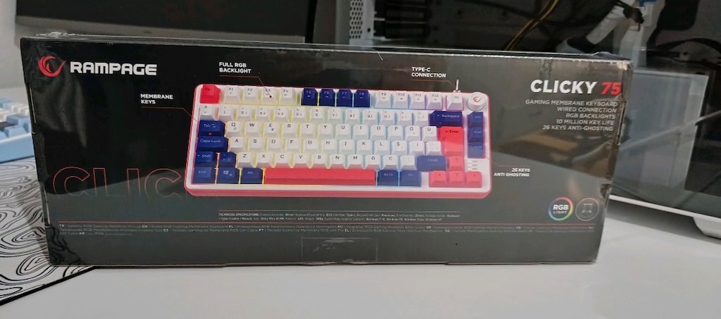 rampage clicky 75 rgb oyuncu bilgisayar klavyesi - 2