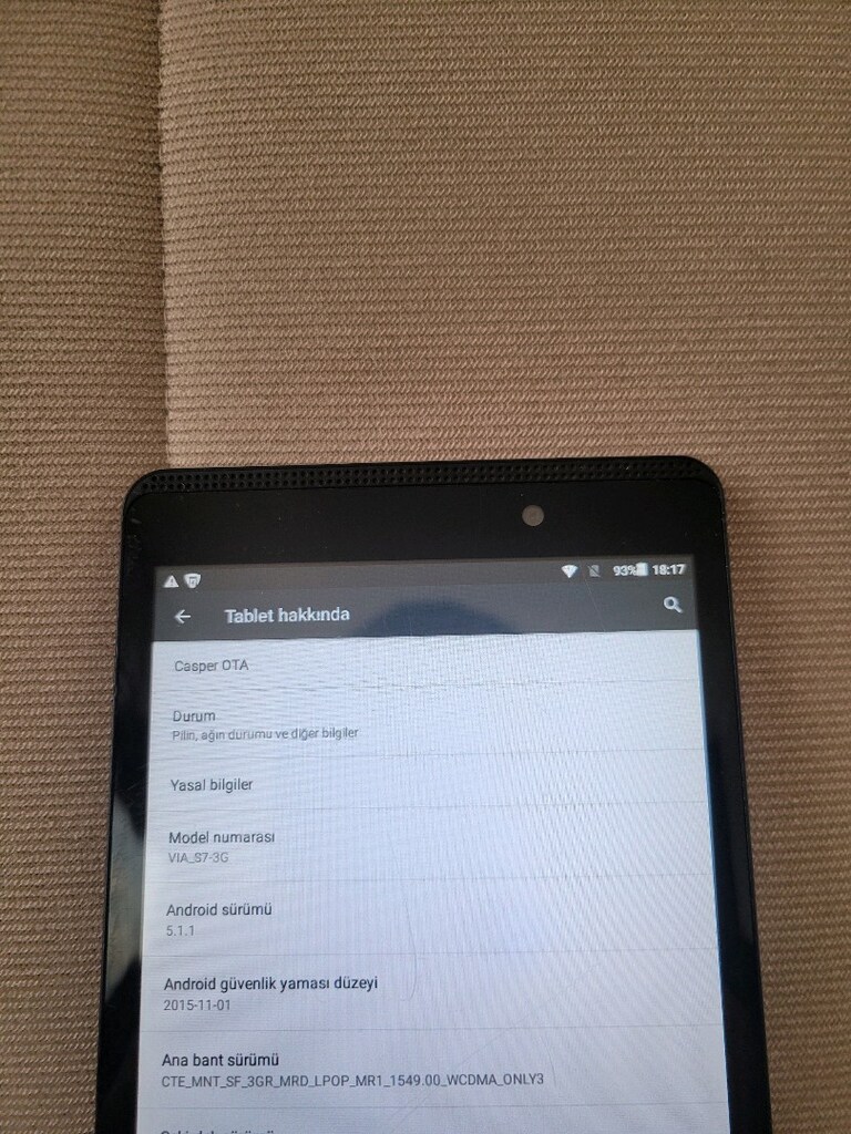 16 GB Casper wifi kamera herşey aktif . Android 5.1 dir. Sadece 500 t - 4