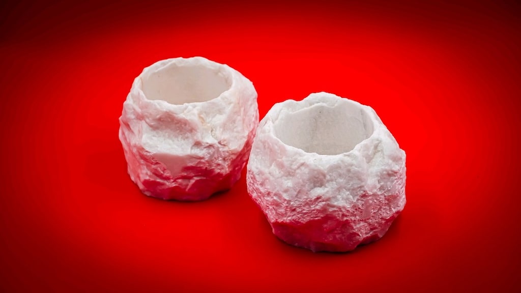 Chakra marka Oniks Yarı Saydam Doğal Taş İkili Mumluk ikinci - 4