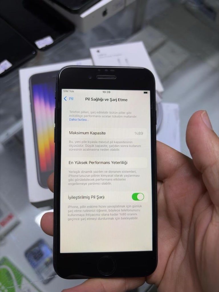 MÜHENDİSCELL’DEN İPHONE SE 3.NESİL İOS 18 PİL%89 KUTU FATURALI - 7
