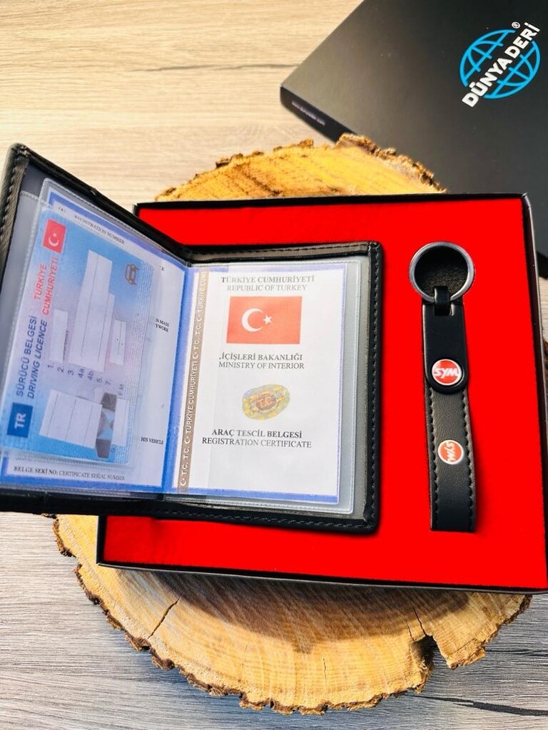 Sym Motor Ruhsat Kabı Cüzdanı ve Anahtarlık - 3