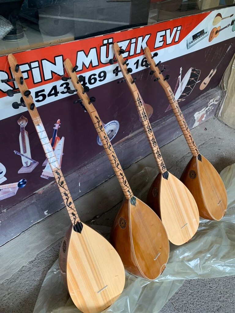 Sıfır saz fleto işlemeli bağlama kılıf mız hediyeli - 2