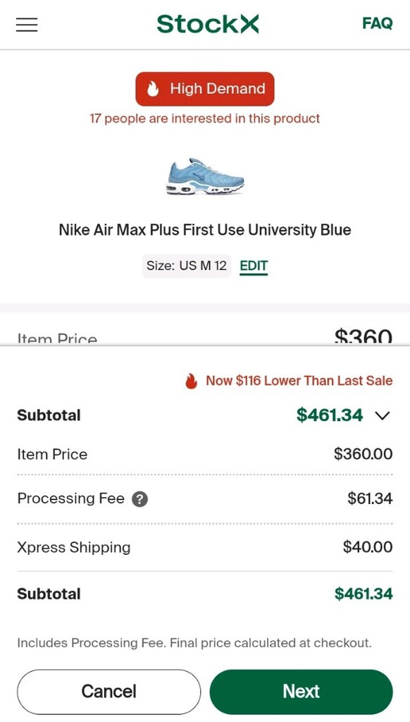 Nike Airmax Plus TN "University Blue" - 9