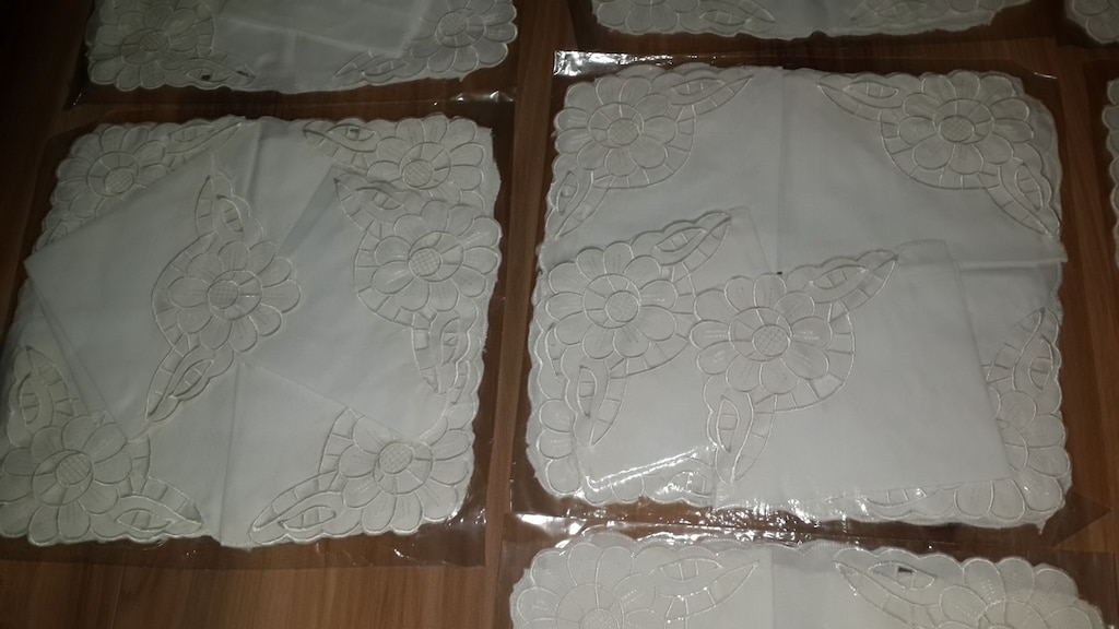 6lı 28x28cm örtü takımları ambalajlı Sıfır - 3