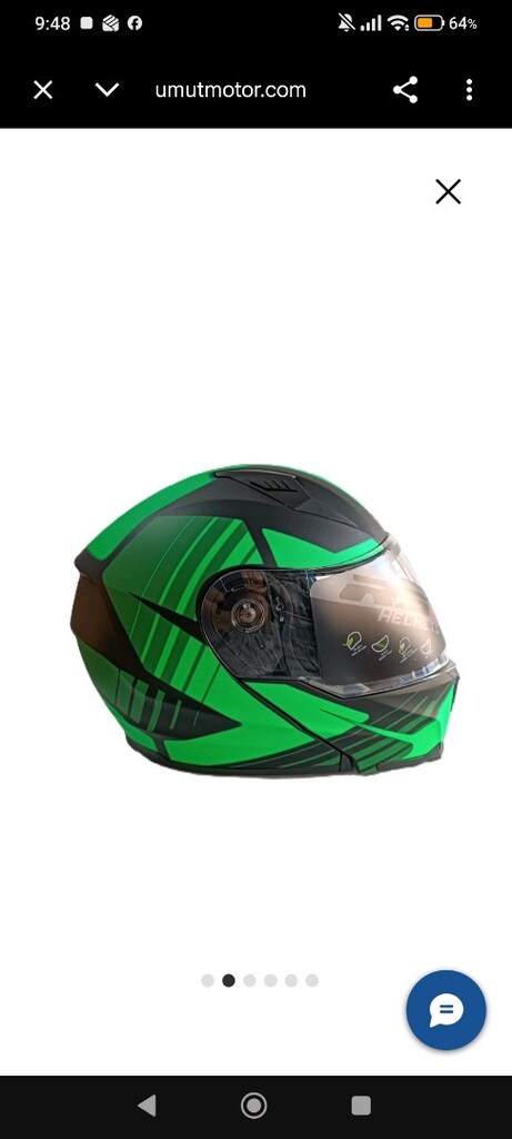 LS2 ÇENE AÇILIR GÜNEŞ VİZORLU YEŞİL SİYAH KASK XL - 3