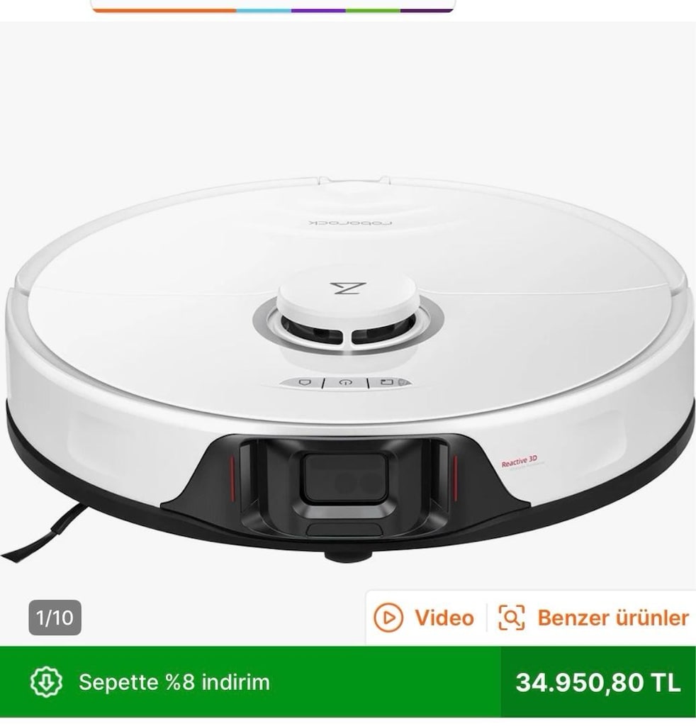 Roborock S8 Sonic Mopping Akıllı Robot Süpürge S8 Beyaz - 5