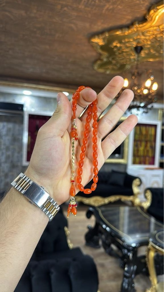 14 AYAR ALTIN PÜSKÜLLÜ KOLEKSİYONLUK TESBİH!