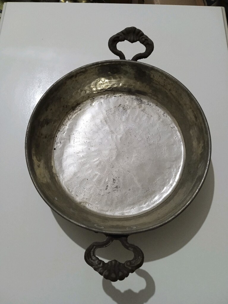 İKİ ADET KALAYLI KULLANIMA HAZIR PİRİNÇ SAPLI BAKIR YUMURTA TAVASI - 2