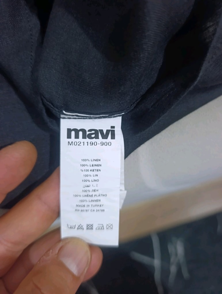 Mavi Keten Siyah Gömlek - 2