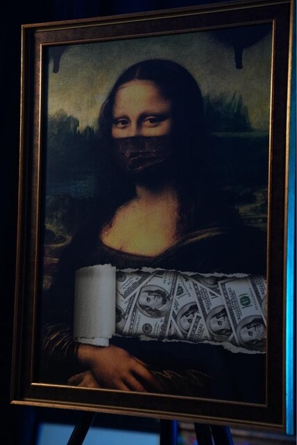 Mona Lisa Modern Konsept Camlı Çerçeveli Tablo
