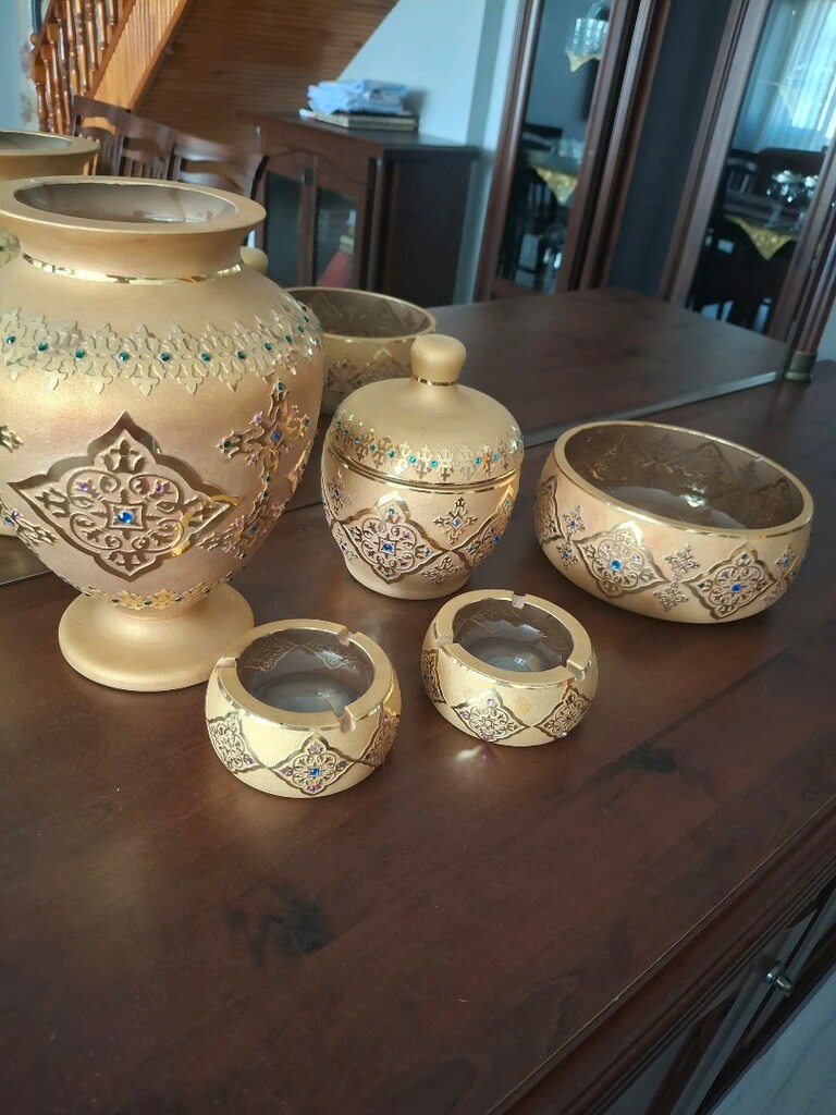 altın rengi vazo aksesuar takımı - 5