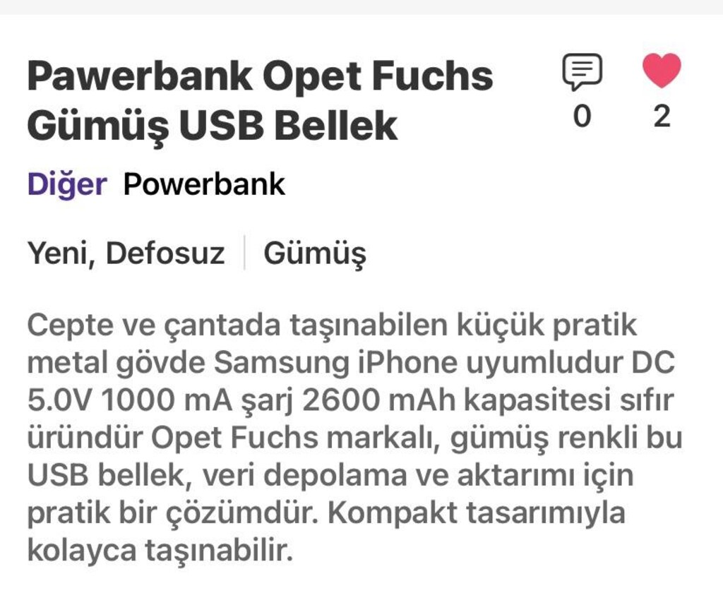 Pawerbank Opet Fuchs gümüş USB bellek - 6