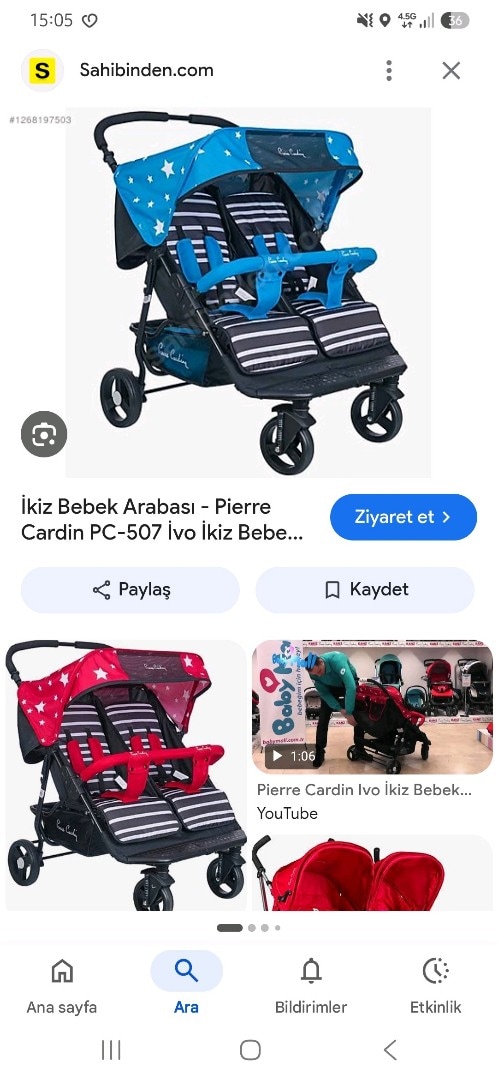ikiz bebek arabası pierre cardin - 2