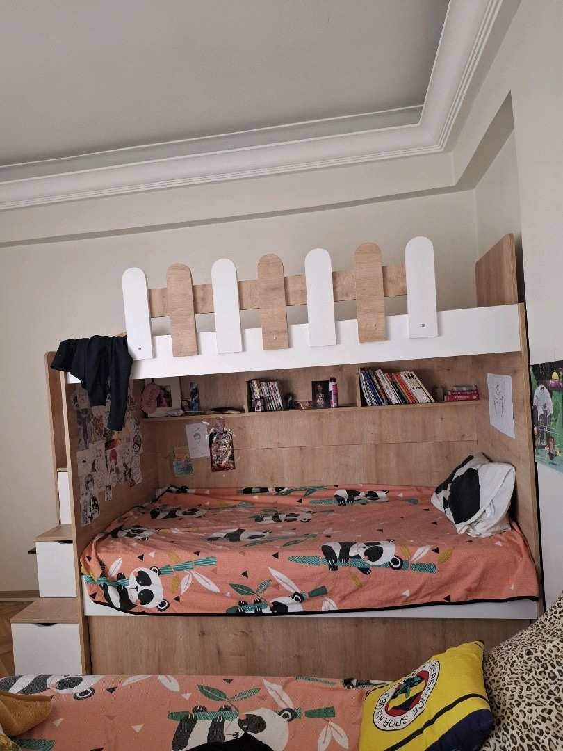 çocuk ranzasi 6 aylık 3lü en alt açılıyor - 3