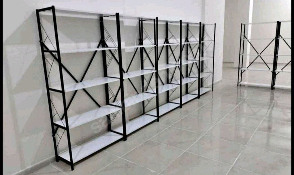 METAL AHŞAP DÜKKAN RAFI KİTAPLIK ÇİÇEKLİK - 2