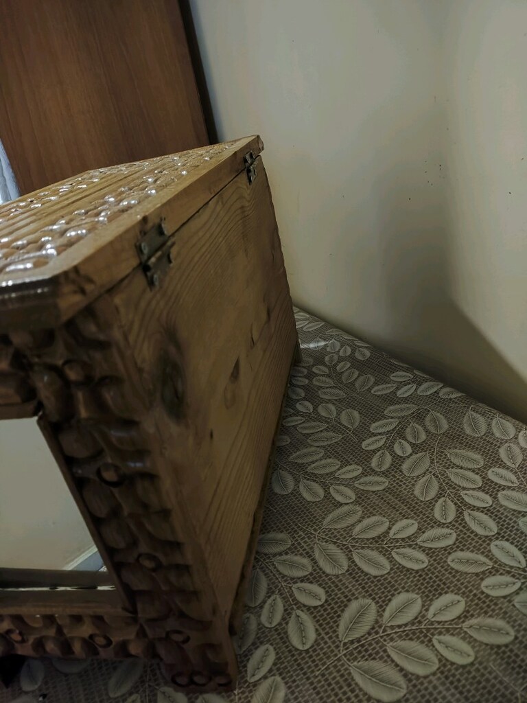 AHŞAP EL OYMALI TÜLBENT,YAZMA SANDIĞI - 5