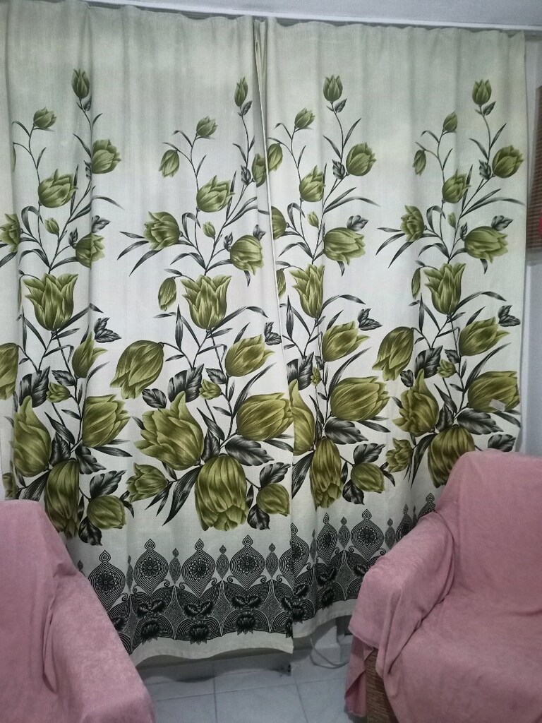 desenli kalın Vintage gece perdesi iki tane - 5
