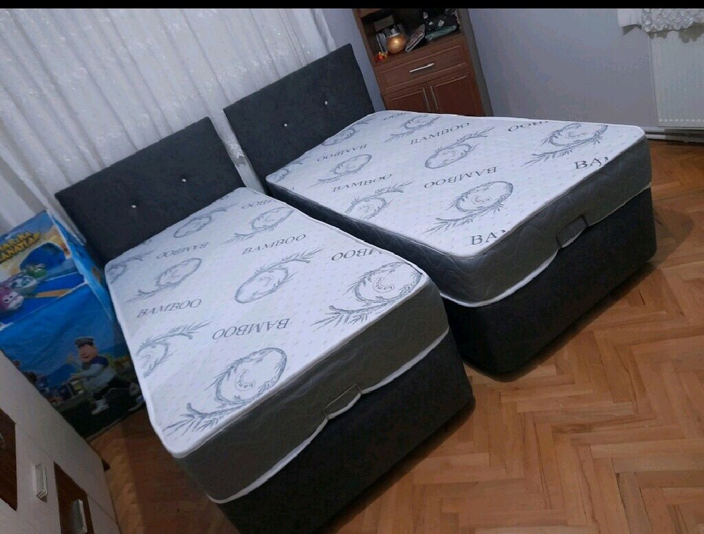 Tek kişilik yatak baza başlık 3lü set - 2