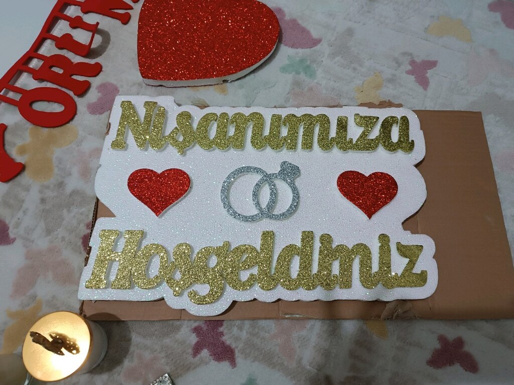 Nişan tepsi kahve bardağı mumluk ve süs cam Seti - 10