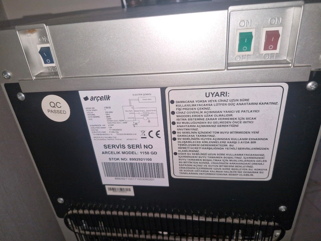 ARÇELİK 1150 GD İŞİKLİ gizli damacana SU SEBİLİ - 7