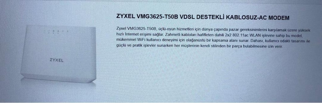 Zyxel VMG3625-T50B (VDSL) Destekli Kablosuz-AC Modem - 6