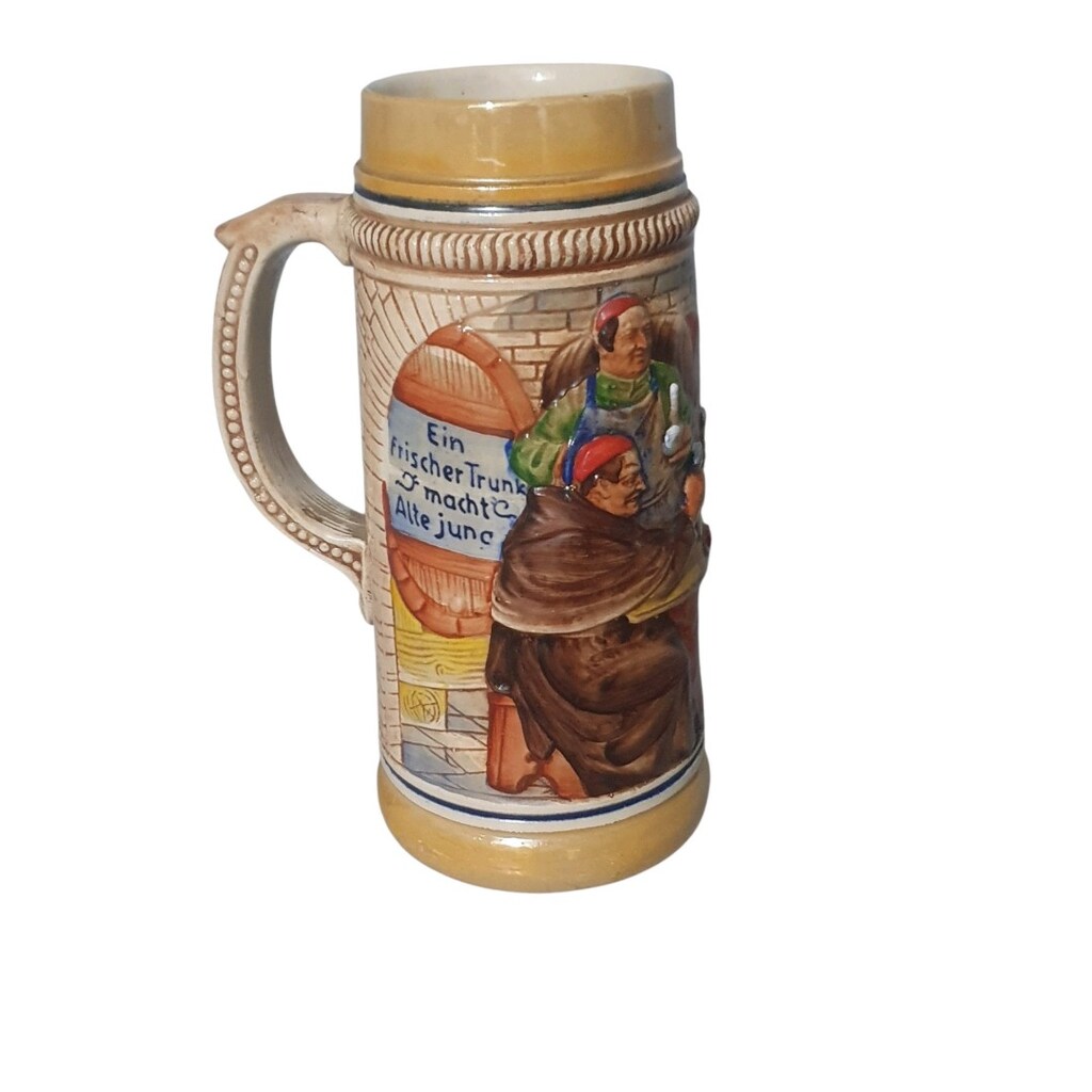 Vintage Alman Gofre Kabartmalı seramik tankart - 4