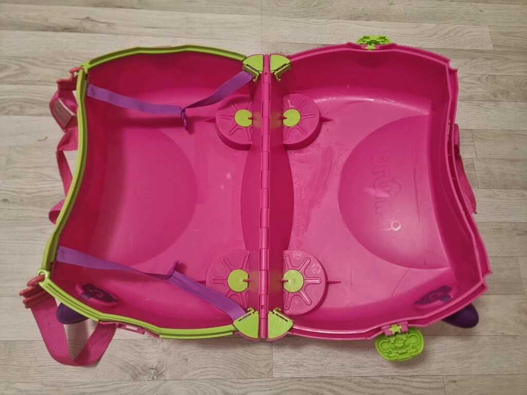 Trunki pembe çocuk valizi bavulu - 5