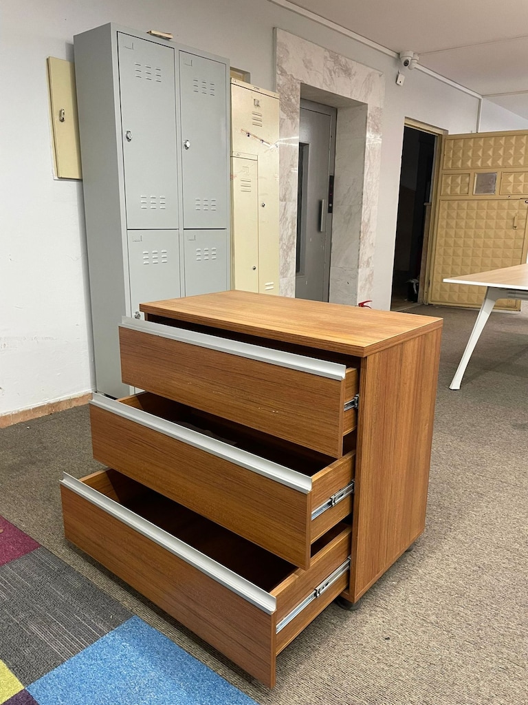 KLAS OFİS ÜSKÜDAR 90x50x80 BAROK CEVİZ 3 ÇEKMECELİ DOLAP - 6
