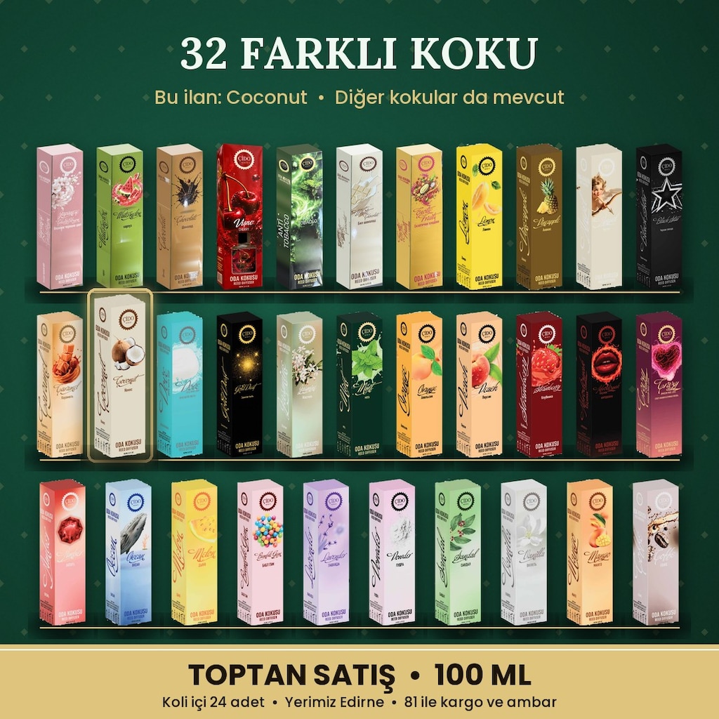 ÇİDO MİRİS COCONUT ODA KOKUSU 100ML - TOPTAN 32 ÇEŞİT - 3