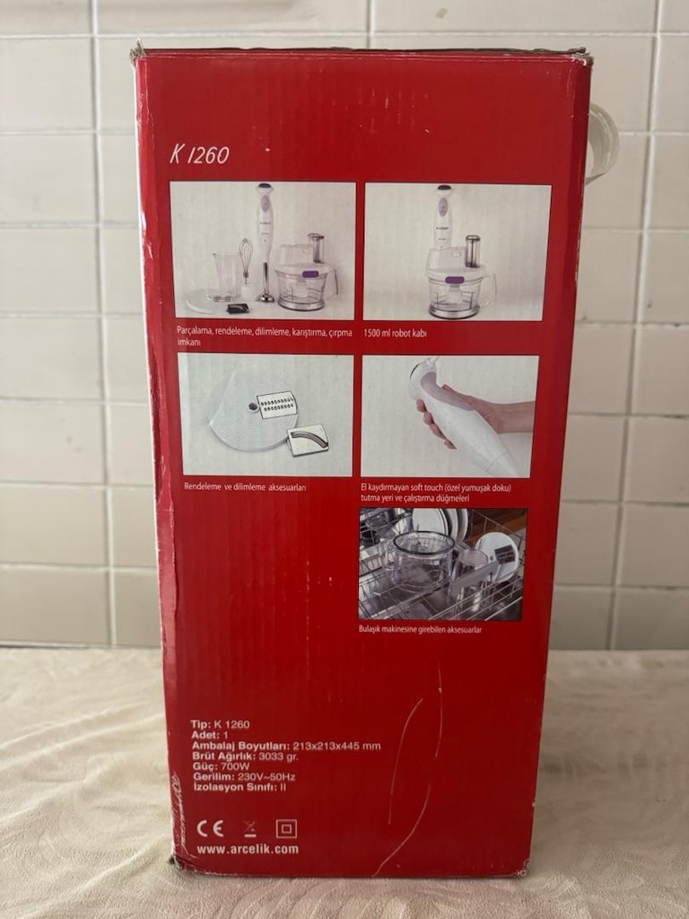 SIFIR KAPALI KUTU - Arçelik K 1260 Rendeli El Blender Seti (700W) - 3