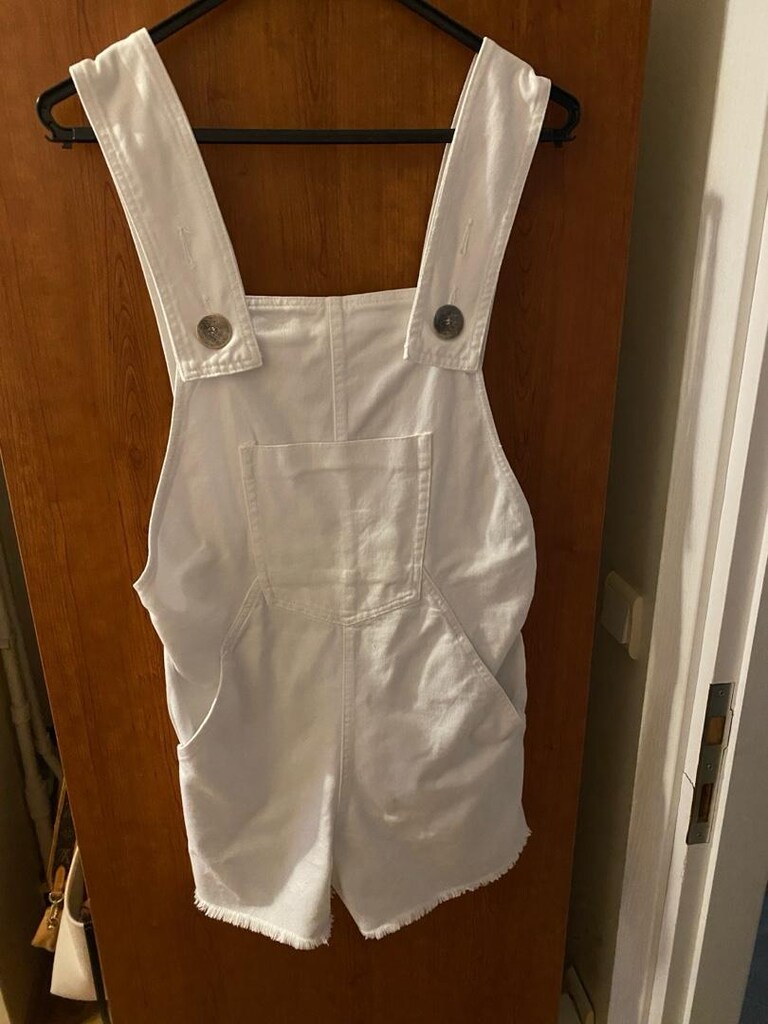 Beyaz Denim Tulum Şort (Zara) - 2