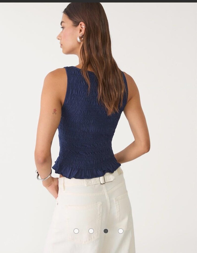 STRADİVARİUS BÜZGÜLÜ VOLANLI BODY TSHIRT - 10