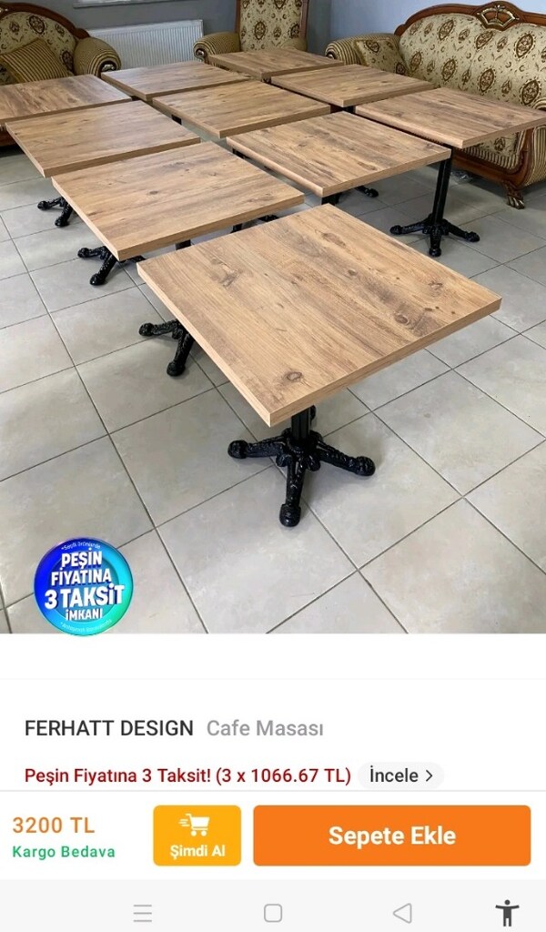 Satılık Cafe masası yemek masası ders çalışma masası - 6