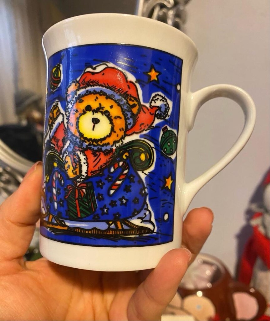 Vintage Teddy Bear Temalı Porselen Kupa Bardak - 14