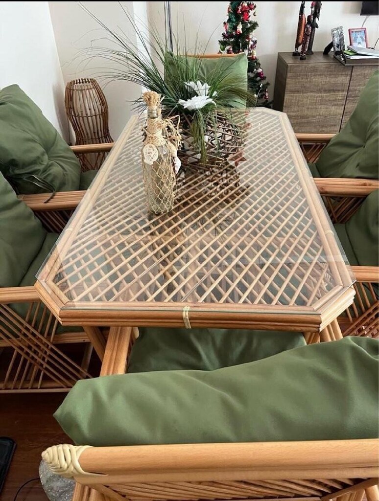 BAMBU BAHÇE MOBİLYASI 6 ADET SANDALYE BİR YEMEK MASASI VE ORTA SEHPASI - 7