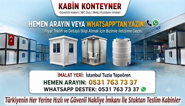 KANİNKONTEYNER YAPI KAMPANYA 210X210 GÜVENLİK KABİNİ BEKÇİ KULÜBESİ