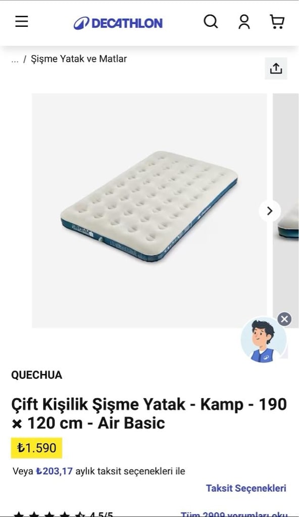çift kişilik şişme yatak 0 gibi - 2