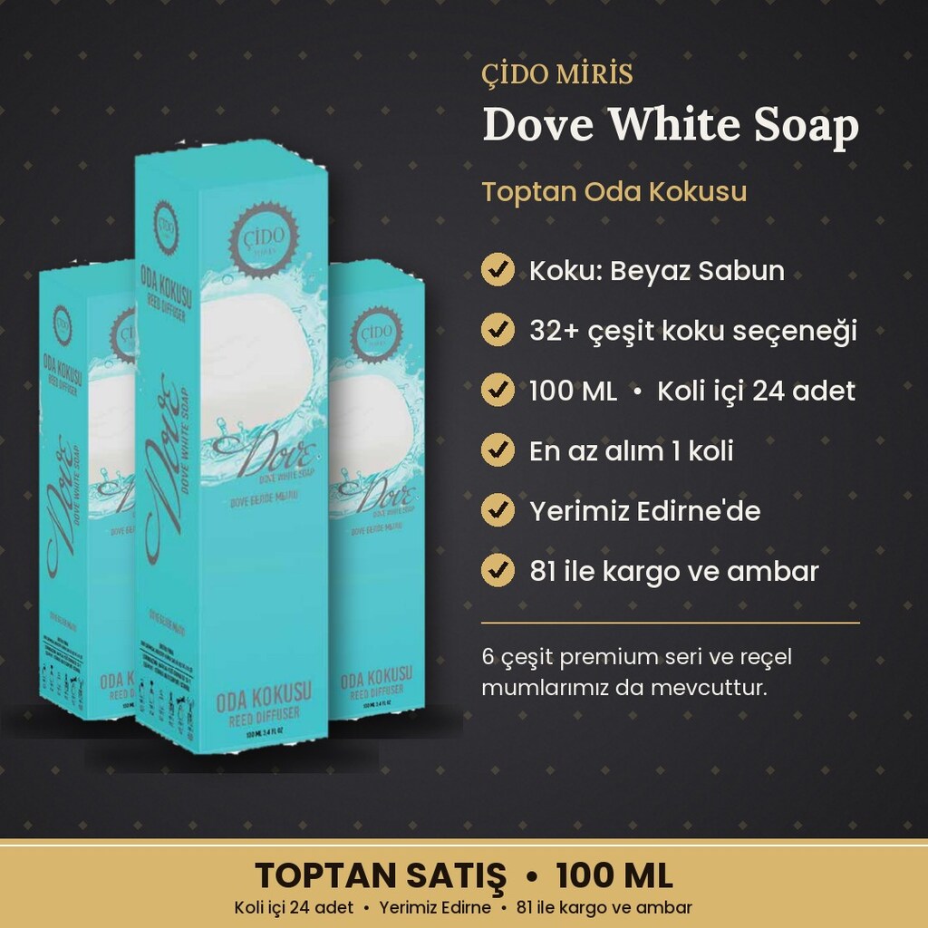 ÇİDO MİRİS REED DIFFUSER 100ML BEYAZ SABUN - 2