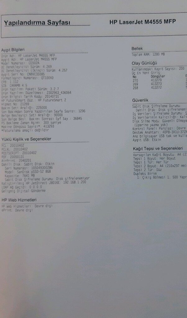HP LAZER YAZICI M4555MFP TARAYICI FAX FOTOKOPİ DUPLEX NETWORK - 4