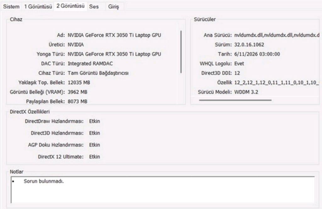 i5 11. Nesil Acer Nitro G@ming 16 GB RAM tam bir oyun canavarı laptop - 8