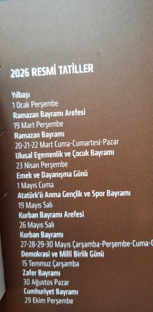2026 TAKVİMİ - 2