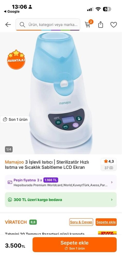 mamajoo biberon istıcı - 2