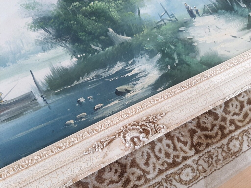 imzalı Antika Resim Yağlı Boya Resim Tablo 110cm/60cm - 6
