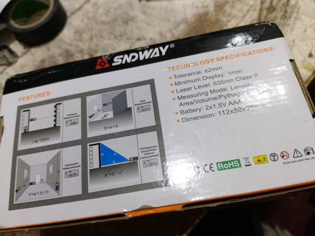 YENİ KUTUSUNDA SNDWAY MARKA 40 METRE KAPASİTELİ LAZER METRE ÖLÇER - 3