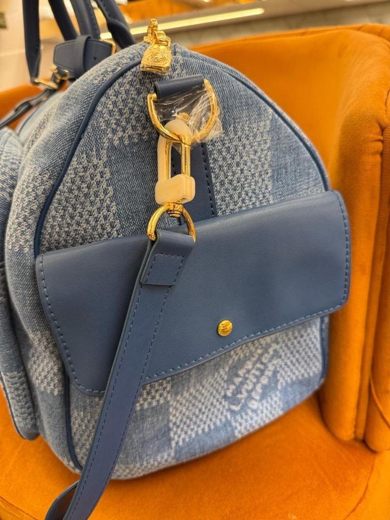 Louis Vuitton Damier Denim Keepall Çanta - 5