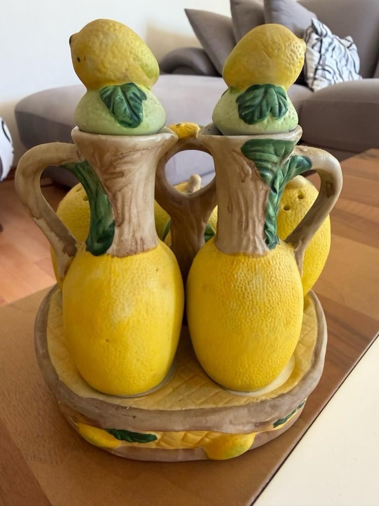 Limon Figürlü Seramik Yağlık Sirkelik ve Baharatlık Takımı - 12