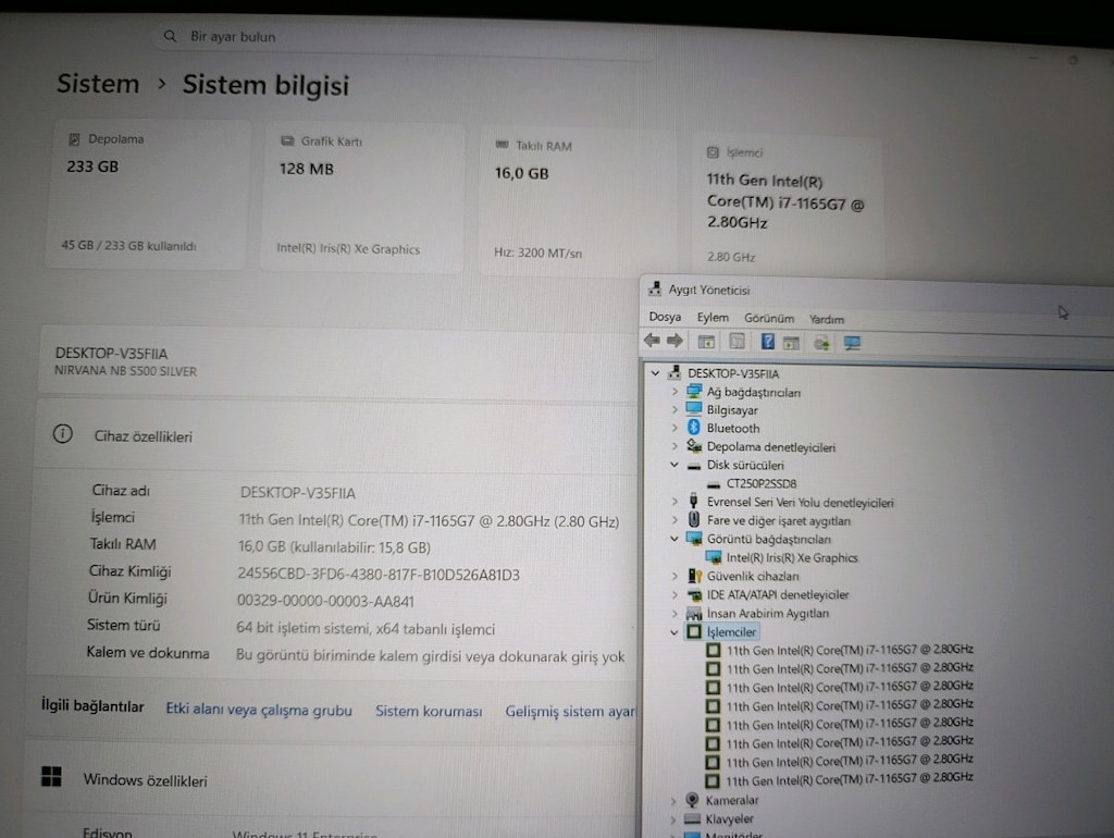 i7 16GB Casper Nirvana S500 Laptop (Kutulu + Aksesuarlı) - 7