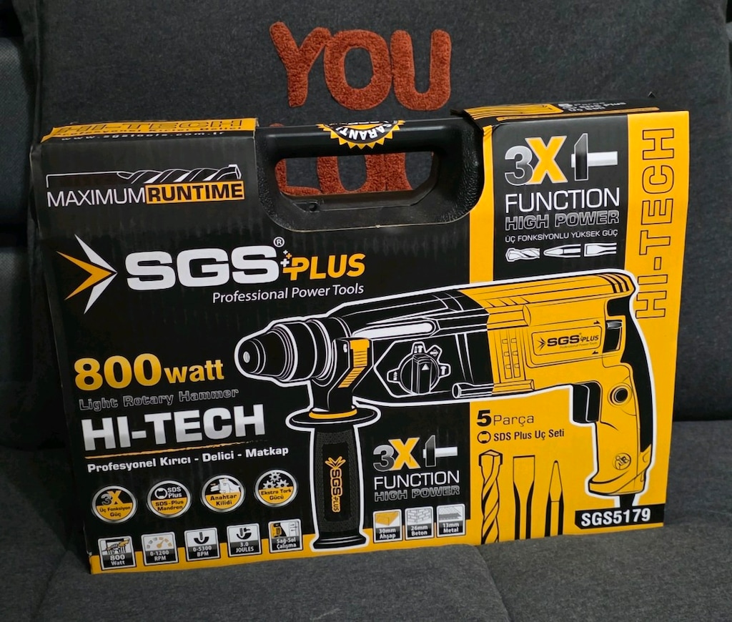 800 Watt SGSPLUS KIRICI DELİCİ MATKAP. ÇANTALI. Sıfır açılmadık kutu - 3